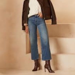 Banana republic premium denim High rise wide leg crop jeans